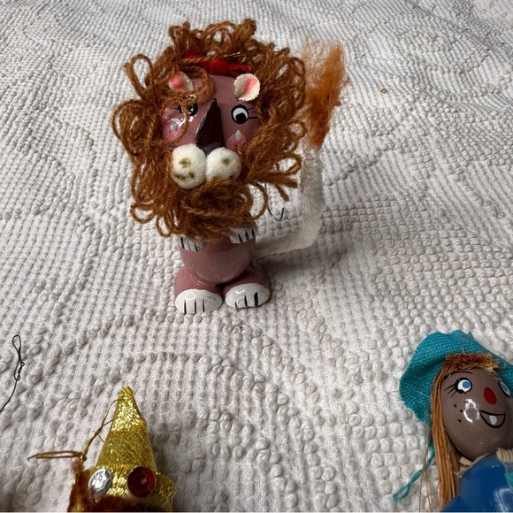Vintage Kurt S. Adler Wizard of Oz wooden ornaments Dorothy Scarecrow Lion Tin M - Picture 5 of 16